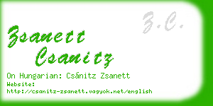 zsanett csanitz business card