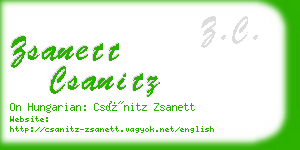 zsanett csanitz business card